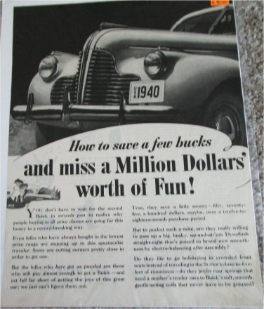 1940 Buick Million Dollars car ad