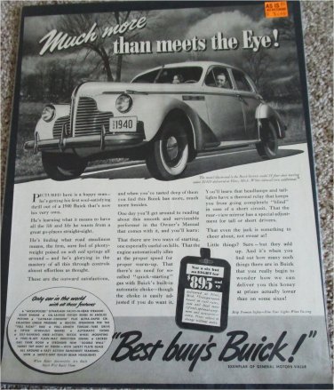 1940 Buick Super 4 dr sedan Much More car ad