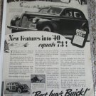 1940 Buick Super 4 dr sedan New Features Into 40 car ad