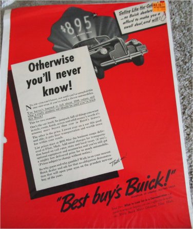 1940 Buick Otherwise car ad