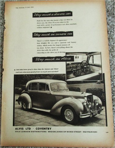 1955 Alvis TC21/100 4 dr car ad