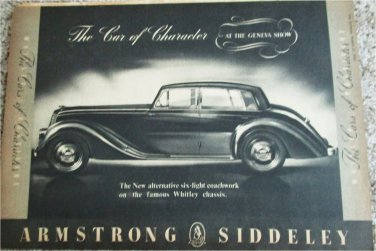 1952 Armstrong Siddeley Saloon car ad