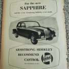 1955 Armstrong Siddeley Sapphire 2 drsedan Castrol car ad