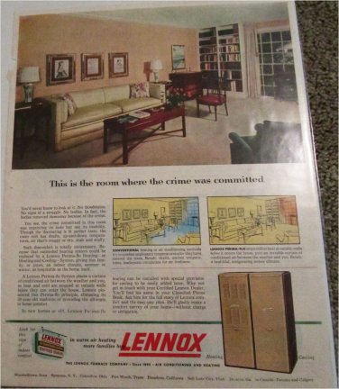 1954 Lennox Perma-Flo Crime ad