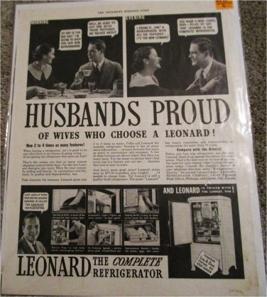 1935 Leonard Refrigerator ad