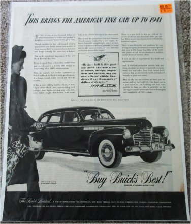 1941 Buick Limited 4 dr sedan American Fine Car car ad