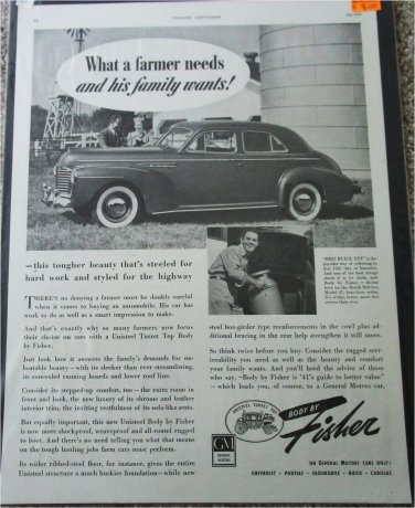 1941 Buick Special 4 door sedan Farmer Needs car ad