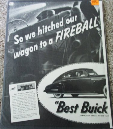 1941 Buick 2 dr Sedanet Fireball car ad