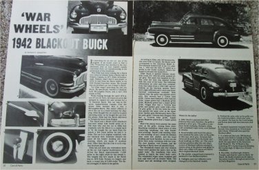 1942 Buick 4 dr sedan Blackout Model car article