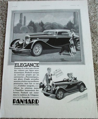 1934 Panhard Coupe car ad