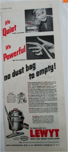 1952 Lewt Vacuum Cleaner ad