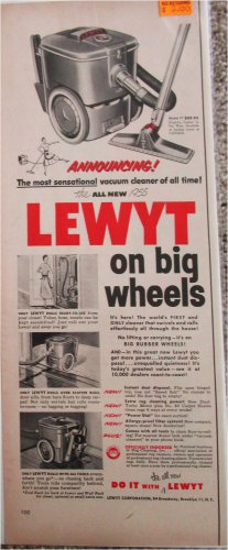 1955 Lewt On Big Wheels Vacuum Cleaner ad