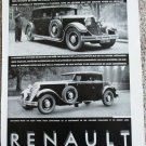 1930 Renault Nervastella & Vivastella car ad