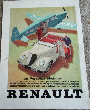 1936 Renault Cabriolet car ad
