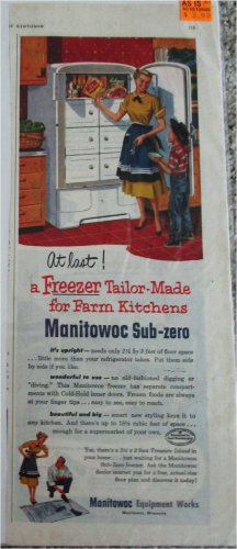 1952 Manitowoc Sub-Zero Freezer ad