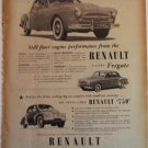 1955 Renault Fregate 4 dr sedan & 750 4 dr sedan car ad