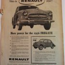 1956 Renault Fregate 4 dr sedan car ad