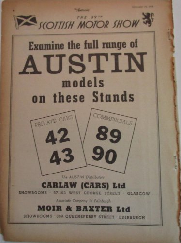 1953 Austin Scottish Motor Show car ad