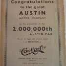 1953 Austin Congratulations From Car Mart ad