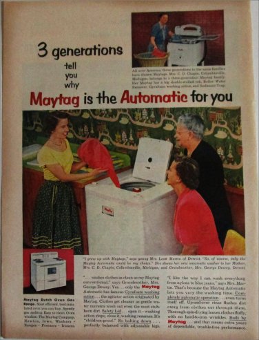 1953 Maytag Automatic Washer ad