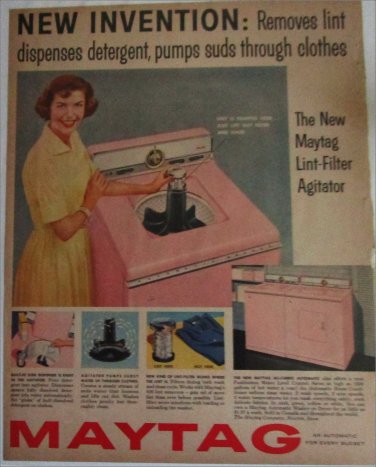 1957 Maytag Lint Remover Automatic Washer ad