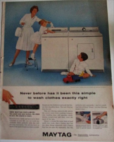 1960 Maytag Pushbutton Selection Washer Dryer ad