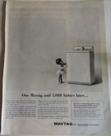 1961 Maytag 1,088 Babies Later Washer ad