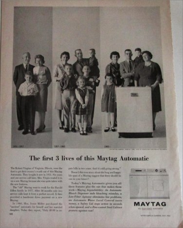 1962 Maytag 3 Lives Washer Dryer ad