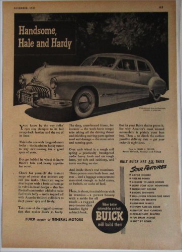 1947 Buick 4 dr sedan Handsome car ad