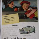 1947 Fisher Body ad featuring a Buick Super 4 dr sedan