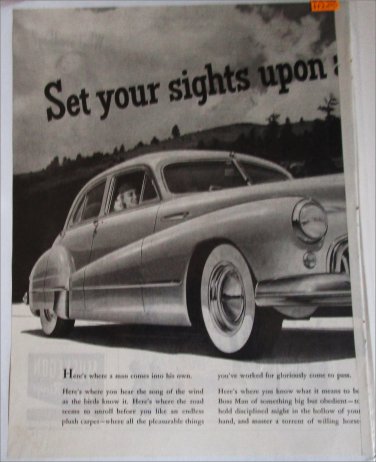 1947 Buick 4 dr sedan Set Your Sights car ad