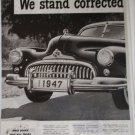 1947 Buick 4 dr sedan We Stand Corrected car ad