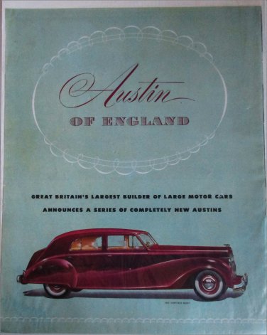 1948 Austin Princess 4 dr sedan & Devon 4 dr sedan car ad