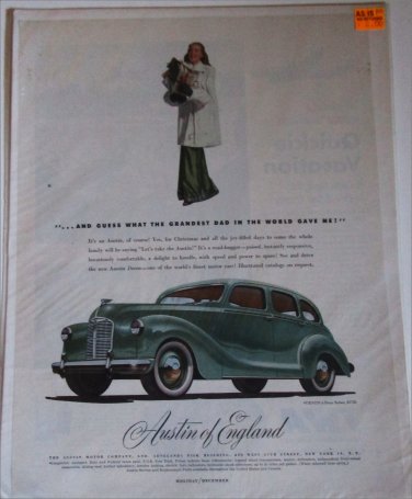 1950 Austin Devon 4 dr sedan car ad