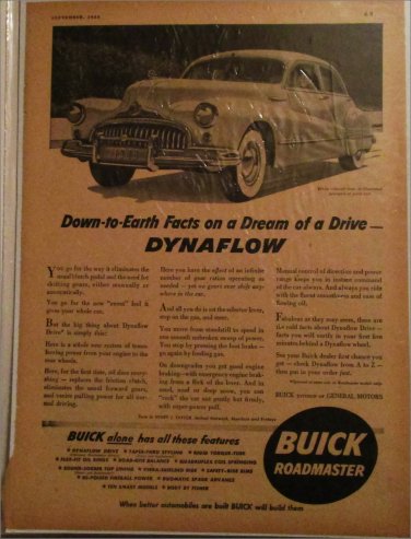 1948 Buick 4 dr sedan Dynaflow car ad