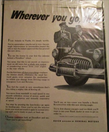 1948 Buick 4 dr sedan Wherever car ad