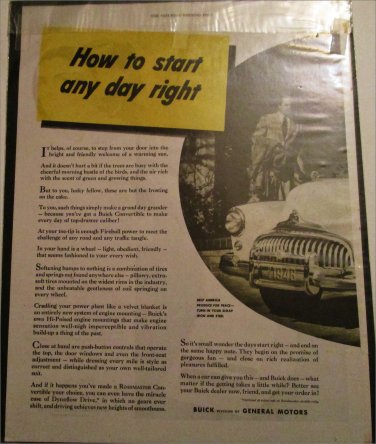 1948 Buick Roadmaster Convertible How To Start Right car ad