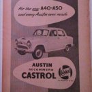 1955 Castrol ad featuring Austin A40-A50 4 dr sedan