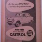 1955 Castrol ad featuring Austin A40-A50 4 dr sedan