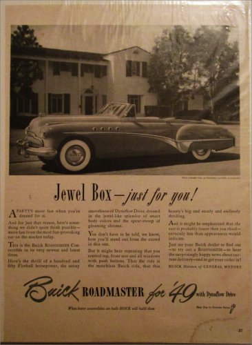 1949 Buick Roadmaster Convertible Jewel Box car ad