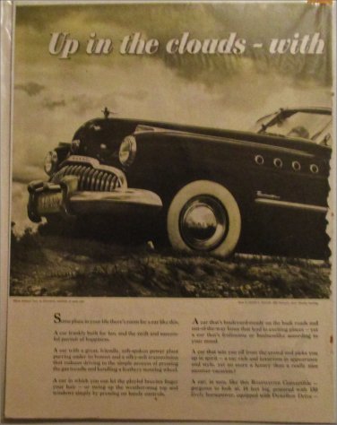 1949 Buick Roadmaster Convertible Up car ad