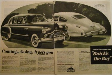 1949 Buick Super 4 dr sedan Coming car ad