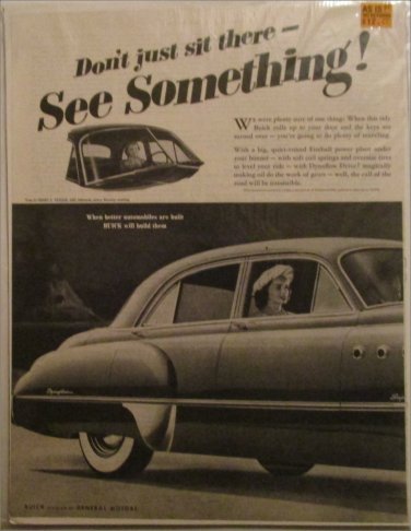 1949 Buick Super 4 dr sedan See Something car ad