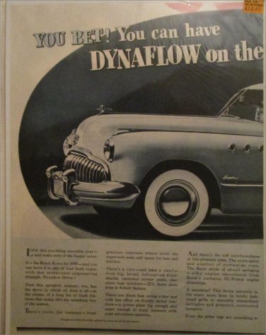 1949 Buick Super 2 dr sedan You Bet car ad