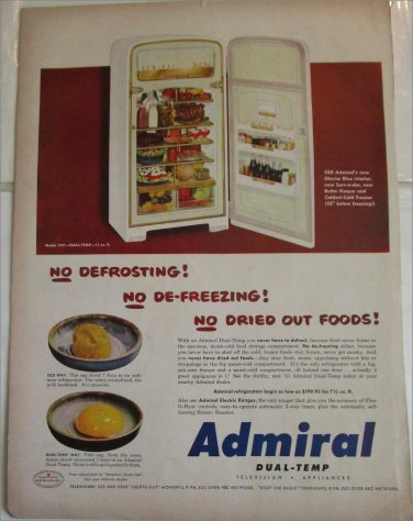 1951 Admiral Model 1191 Refrigerator ad #2