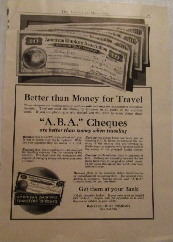 1913 A. B. A Cheques ad