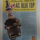 1937 AC Spark Plugs Blue Top ad