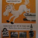 1938 AC Spark Plugs Clean Plugs Put Pep ad