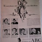 1950 ABC Televison ad featuring The Lone Ranger