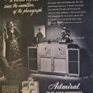 1947 Admiral AM FM Radio Phonograph ad